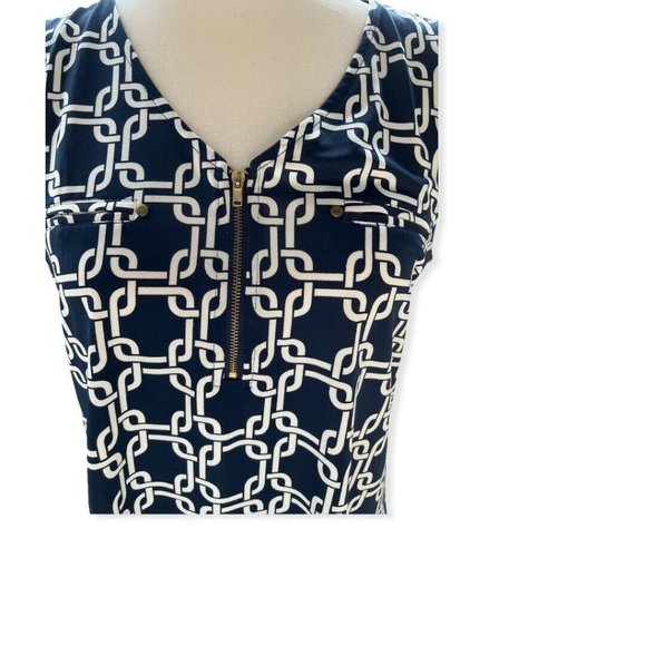 Sweet Wanderer Women’s Navy Blue White  Tank Top Size M Zipper - Picture 2 of 6